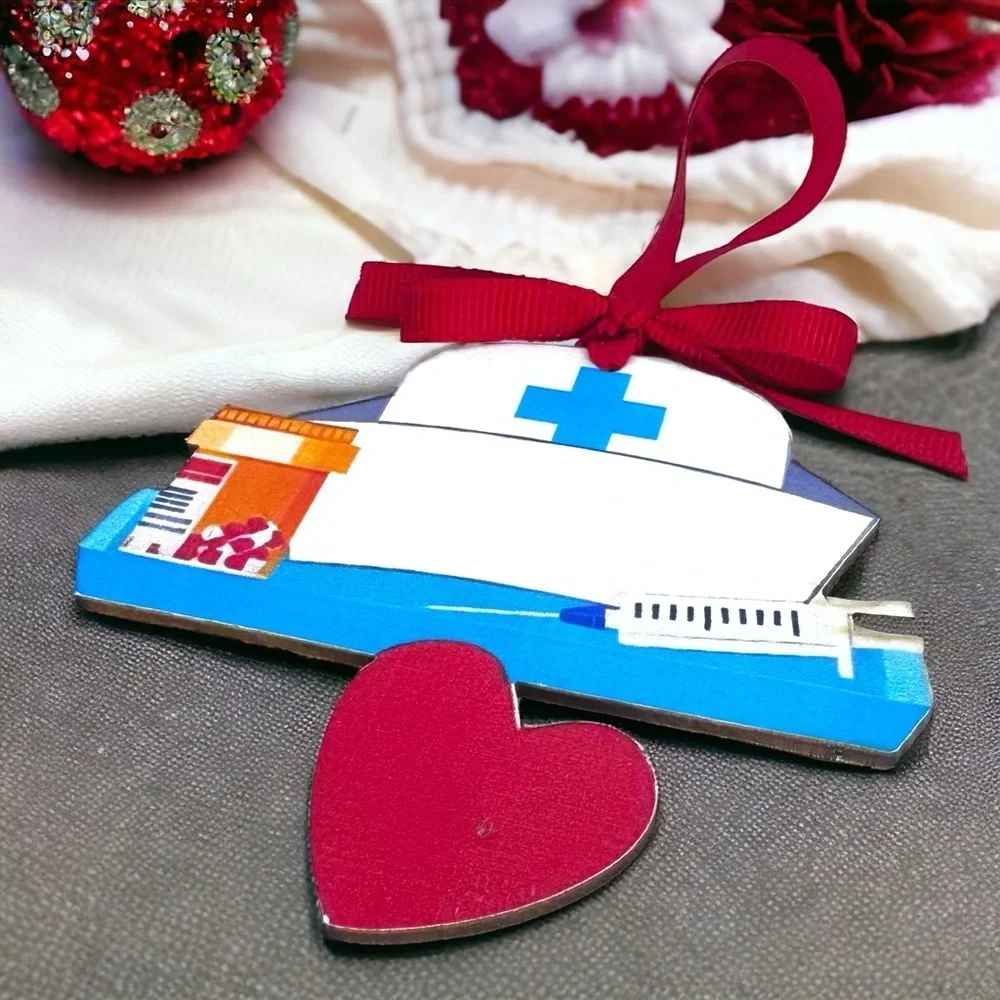 Joyful Nurses: Personalized Christmas Ornament for Your Holiday Heroes! NEW